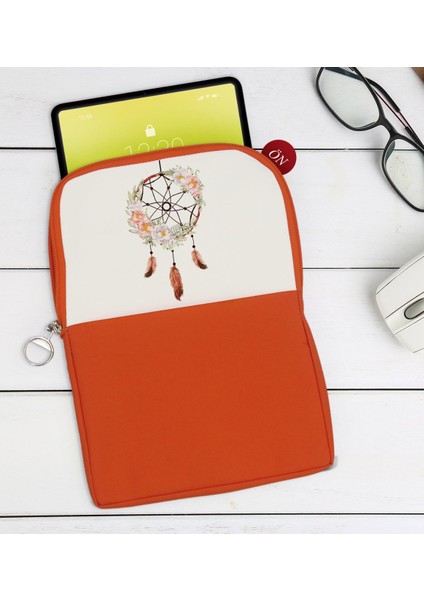 Gift Rüya Kapanı Tasarımlı Taşınabilir Koruyucu Tablet Kılıfı & Organizer Çanta - Turuncu-1