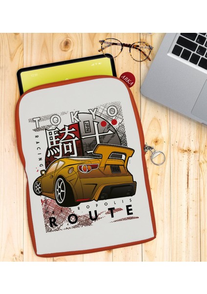 Gift Tokyo Route Tasarımlı Taşınabilir Koruyucu Tablet Kılıfı & Organizer Çanta - Turuncu-1 fiyatları