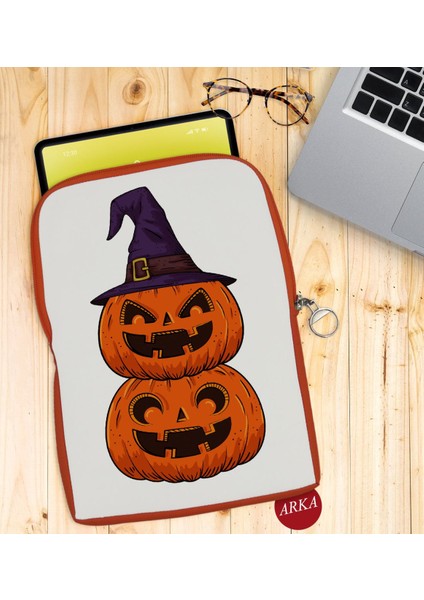 Gift Pumpkin Tasarımlı Taşınabilir Koruyucu Tablet Kılıfı & Organizer Çanta - Turuncu-1 fiyatları