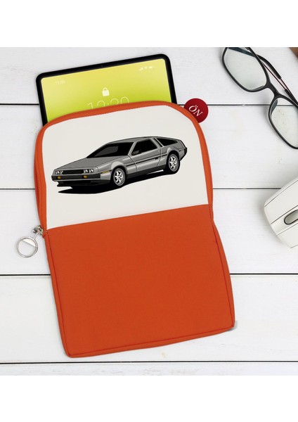 Gift Klasik Araç Tasarımlı Taşınabilir Koruyucu Tablet Kılıfı & Organizer Çanta - Turuncu-6