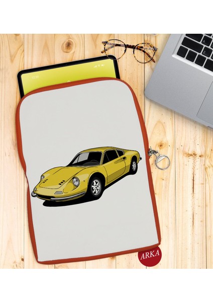 Gift Klasik Araç Tasarımlı Taşınabilir Koruyucu Tablet Kılıfı & Organizer Çanta - Turuncu-7 fiyatları