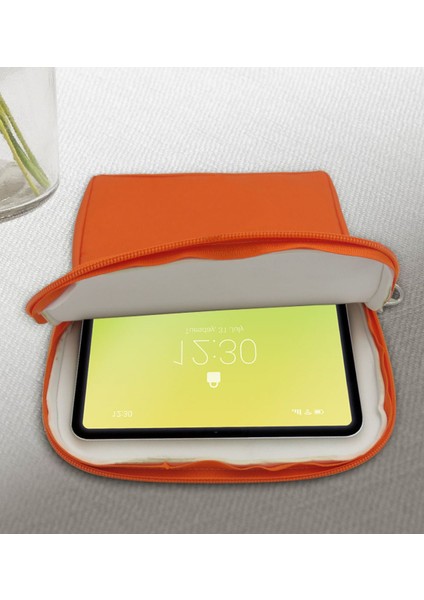 Gift Deniz Kabukları Tasarımlı Taşınabilir Koruyucu Tablet Kılıfı & Organizer Çanta - Turuncu-2 modelleri