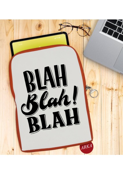 Gift Blah Blah Blah Tasarımlı Taşınabilir Koruyucu Tablet Kılıfı & Organizer Çanta - Turuncu-1 fiyatları