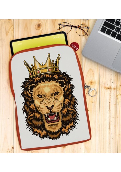 Gift Aslan Tasarımlı Taşınabilir Koruyucu Tablet Kılıfı & Organizer Çanta - Turuncu-1 fiyatları