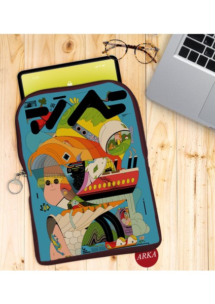 Gift Modern Soyut Tasarımlı Taşınabilir Koruyucu Tablet Kılıfı & Organizer Çanta - Bordo-10 fiyatları