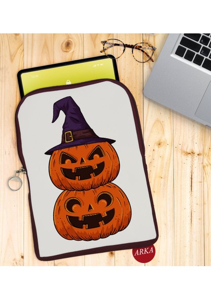 Gift Pumpkin Tasarımlı Taşınabilir Koruyucu Tablet Kılıfı & Organizer Çanta - Bordo-1 fiyatları