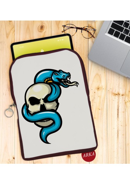 Gift Kurukafa Tasarımlı Taşınabilir Koruyucu Tablet Kılıfı & Organizer Çanta - Bordo-8 fiyatları