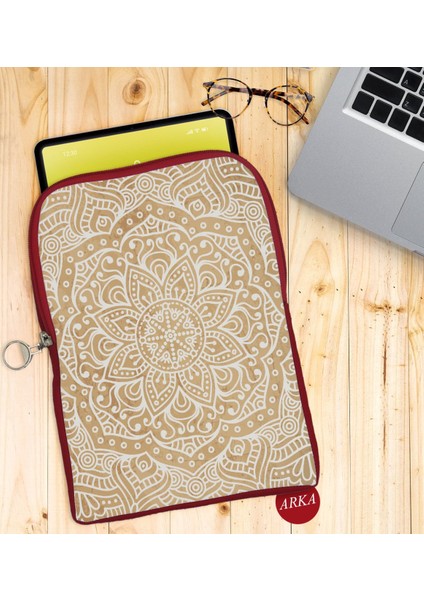 Gift Retro Motif Tasarımlı Taşınabilir Koruyucu Tablet Kılıfı & Organizer Çanta - Kırmızı-1 fiyatları