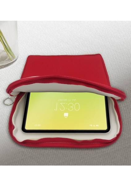Gift Retro Motif Tasarımlı Taşınabilir Koruyucu Tablet Kılıfı & Organizer Çanta - Kırmızı-2 modelleri