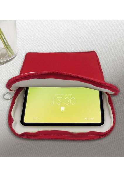 Gift Modern Soyut Tasarımlı Taşınabilir Koruyucu Tablet Kılıfı & Organizer Çanta - Kırmızı-7