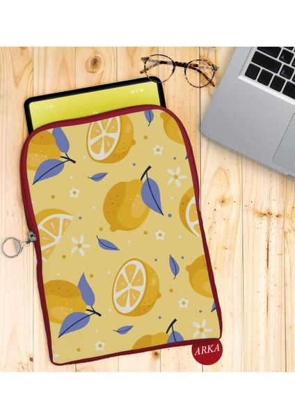 Gift Limon Tasarımlı Taşınabilir Koruyucu Tablet Kılıfı & Organizer Çanta - Kırmızı-1 fiyatları