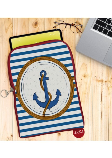 Gift Çapa Tasarımlı Taşınabilir Koruyucu Tablet Kılıfı & Organizer Çanta - Kırmızı-1 fiyatları