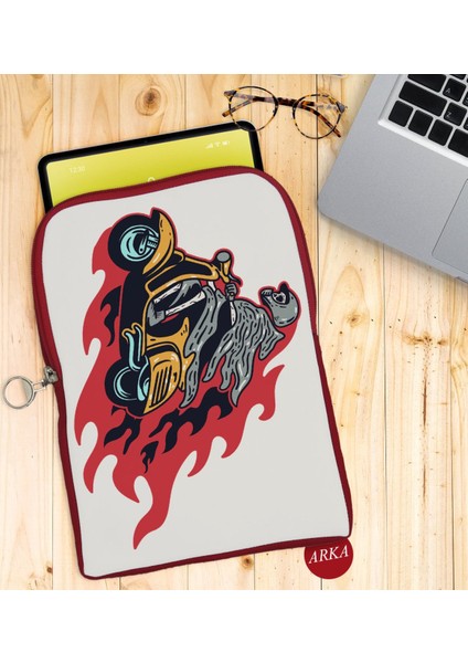 Gift Motorcu Iskelet Tasarımlı Taşınabilir Koruyucu Tablet Kılıfı & Organizer Çanta - Kırmızı-1 fiyatları