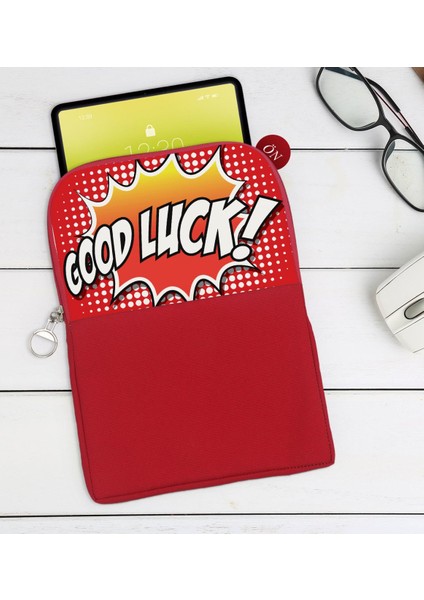 Gift Pop Art Tasarımlı Taşınabilir Koruyucu Tablet Kılıfı & Organizer Çanta - Kırmızı-15
