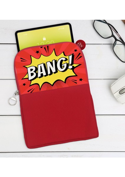 Gift Pop Art Tasarımlı Taşınabilir Koruyucu Tablet Kılıfı & Organizer Çanta - Kırmızı-13
