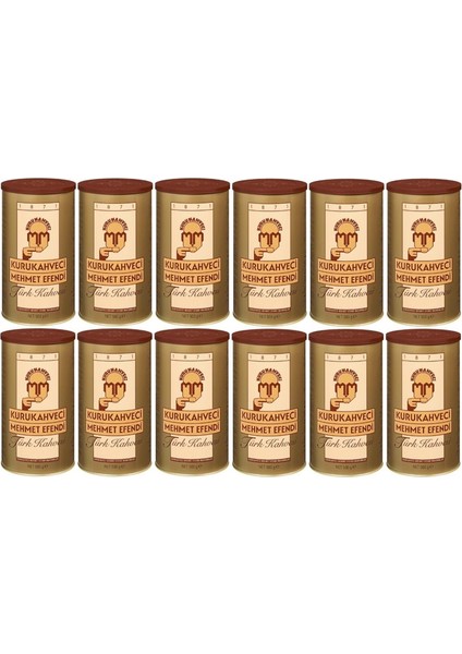 Mehmet Efendi Kurukahveci Türk Kahvesi 500GR Teneke Kutu (12 Li Set Toplam 6000GR)