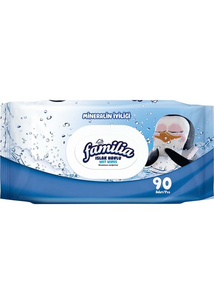 Islak Havlu Mendil Mineralin Iyiliği 90 Yaprak Plastik Kapaklı 6 Lı Set 540 Yaprak