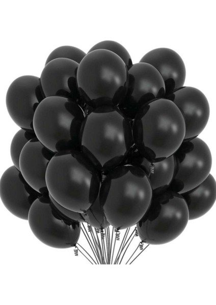 12 Inç Pastel Siyah Balon 10'lu