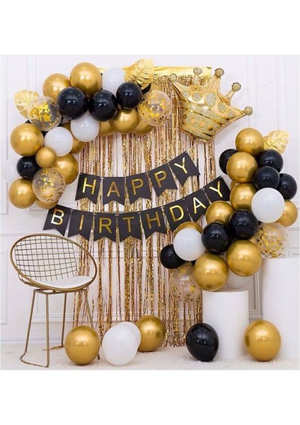 Kral Taçlı Doğum Günü Seti Happy Bırthday