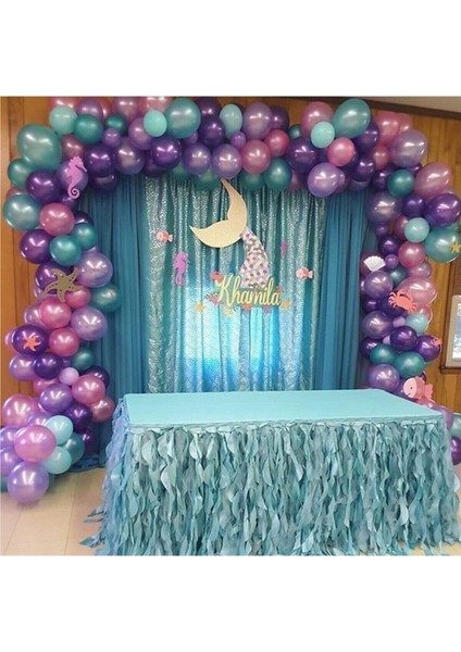 Deniz Kızı Metalik Balon ve Balon Zincir Seti 100 Adet