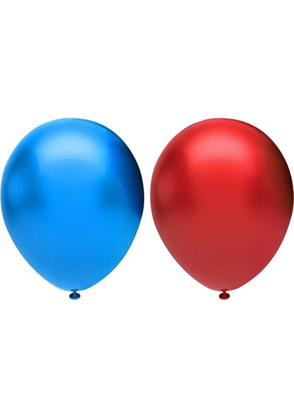 Metalik Balon Seti 30 Adet ( Koyu Mavi, Kırmızı)