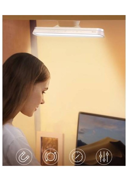 Ayarlanabilir 1800MAH Şarjlı Mıknatıslı Masa Lambası Dolap Lambası Ayna Lambası Gece Lambası