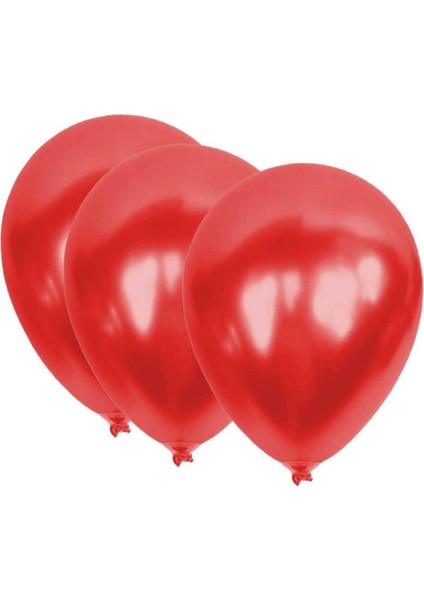 12 Inç Metalik Kırmızı Balon 25'li