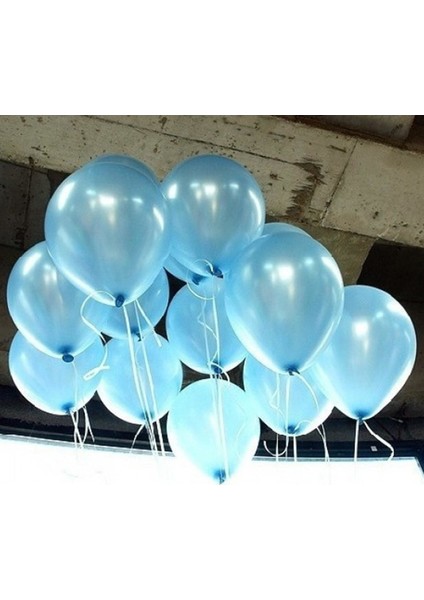 12 Inç Metalik Açık Mavi Balon 10'lu