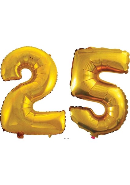 25 Yaş Sayı Folyo Balon Gold 40 Inç 100 cm