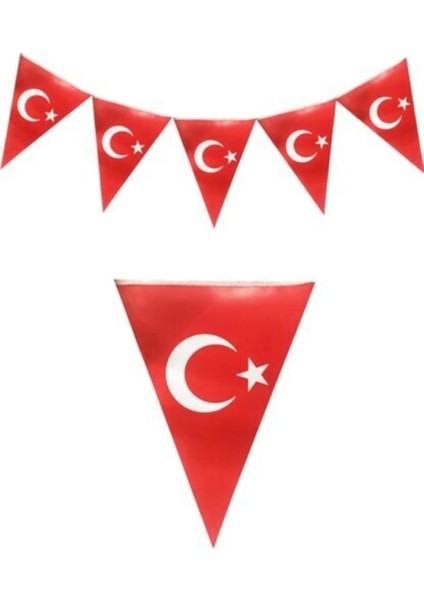 Kırmızı Beyaz Türk Bayraklı Flama, 23 Nisan 19 Mayıs Süsleme