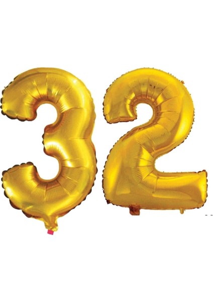 32 Yaş Sayı Folyo Balon Gold 40 Inç 100 cm
