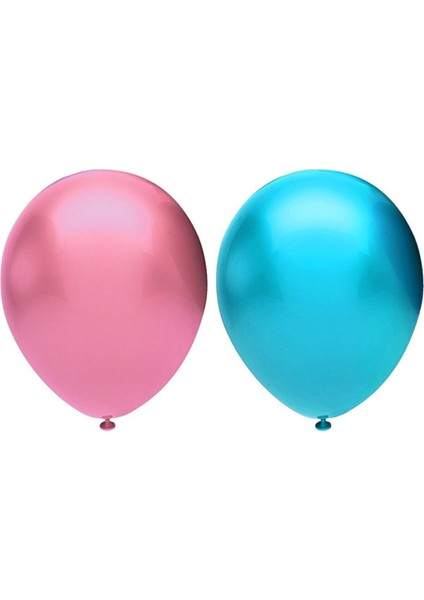 Metalik Balon Seti 10 Adet ( Pembe, Koyu Mavi)