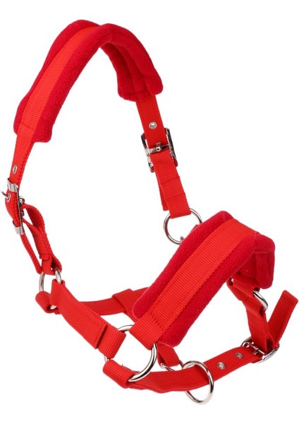 Ayarlanabilir Yumuşak Polar & Sünger Yastıklı At Headcollar / Halter Kırmızı Büyük (Yurt Dışından)