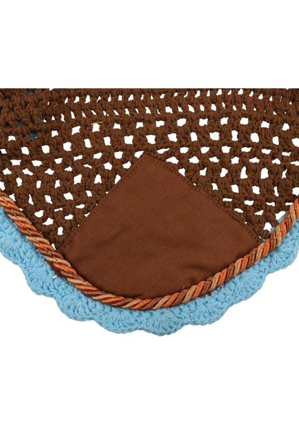 Nefes Yumuşak Pamuklu At Tığ Fly Peçe Kulak Bonnet / Net / Hood - Brown (Yurt Dışından)