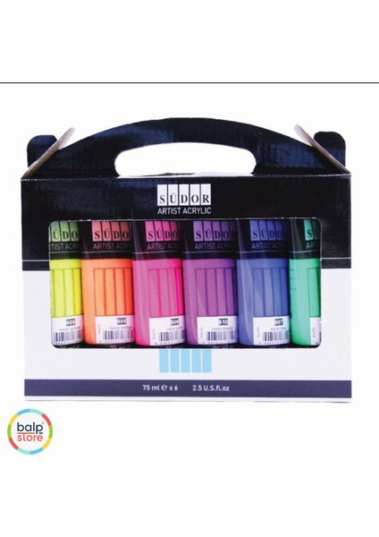 Akrilik Boya - Neon Renk 6 x 75 ml