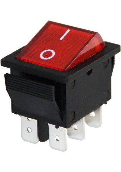 IC-104A Kırmızı Geniş Işıklı Anahtar On/off Switch 6p