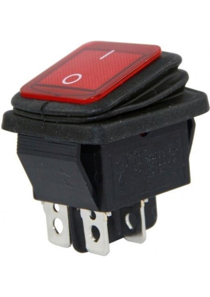 IC-104W Kırmızı Geniş Körüklü Işıklı Anahtar On/off Switch 4p