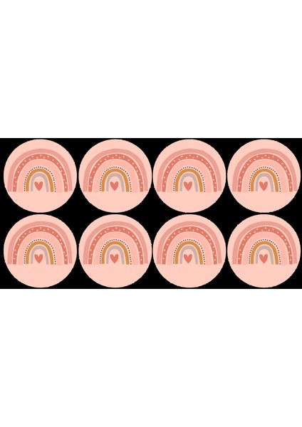 Gökkuşağı Yuvarlak Etiket (4x4 cm 24 Adet)