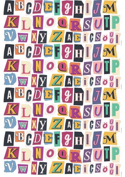 Harf Dikdörtgen Etiket (15X22 cm 2 Set)