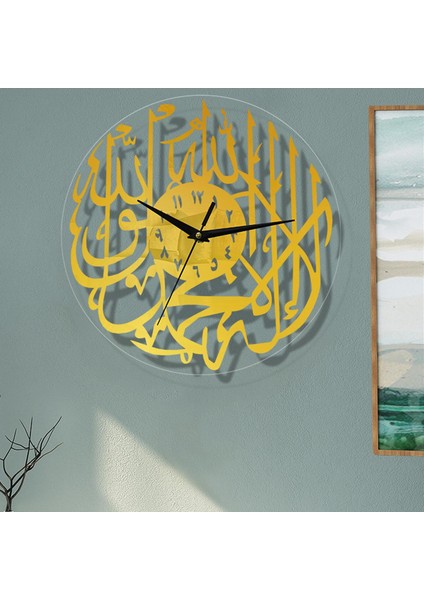 Islam Duvar Saati Arapça Numaraları Eid Dekorasyon Duvar Sanatı Hediye Altın fırsatları