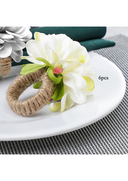 6x Napkin Yüzükler El Sanatları Sevgililer Günü Centerpieces Için Ev Mutfak Dekor Beyaz (Yurt Dışından) fiyatları