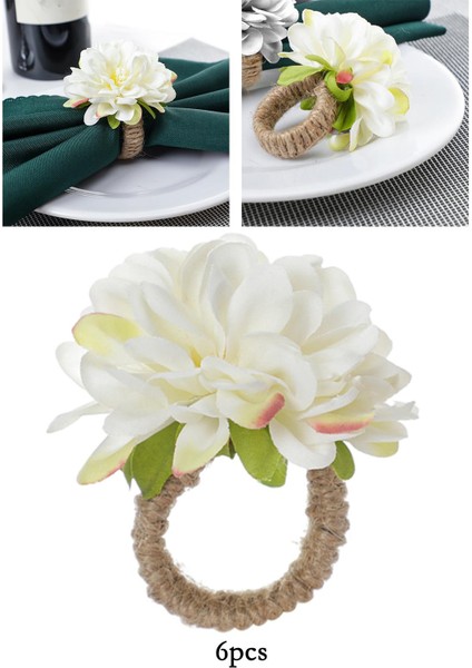 6x Napkin Yüzükler El Sanatları Sevgililer Günü Centerpieces Için Ev Mutfak Dekor Beyaz (Yurt Dışından) indirimleri
