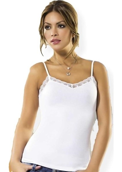 2174 Kadın Askılı Dantelli Atlet