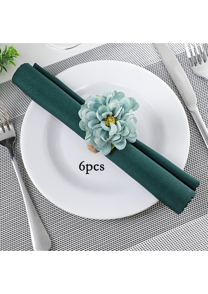 6 Adet Havlu Toka Peçete Yüzük Düğün Festivali Ev Mutfak Dekor Mavi (Yurt Dışından) fiyatları