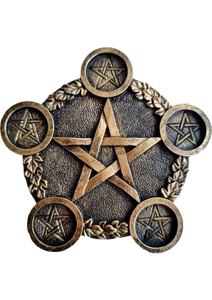 Pentagram Mumluk Cadı Cadı Çay Işık Tutucu Şamdan Süs Pirinç