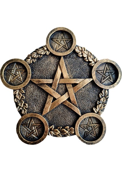 Pentagram Mumluk Cadı Cadı Çay Işık Tutucu Şamdan Süs Pirinç fiyatları