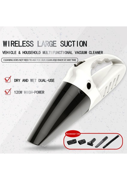 Araba Elektrikli Süpürge Emme Nozulları ile Güçlü Araba Iç Beyaz Için 4500 Pa (Yurt Dışından) fırsatları