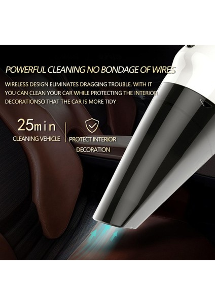 Araba Elektrikli Süpürge Emme Nozulları ile Güçlü Araba Iç Beyaz Için 4500 Pa (Yurt Dışından) indirimleri