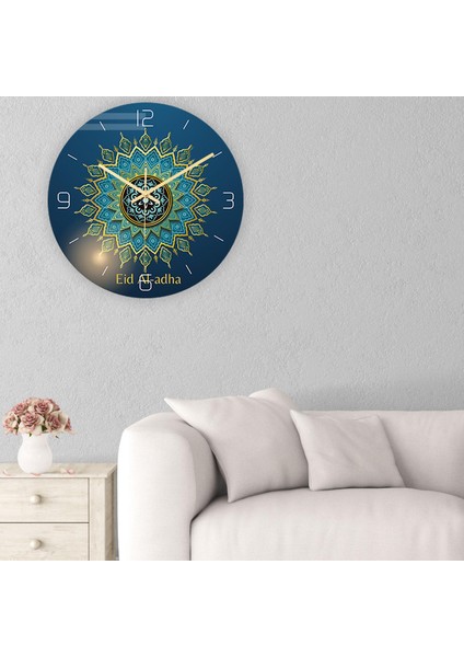 Islam Dekor Ramazanya Eid Hediye Yuvarlak Islam Duvar Saati Dilsiz Kuvars Saatler Bir indirimleri