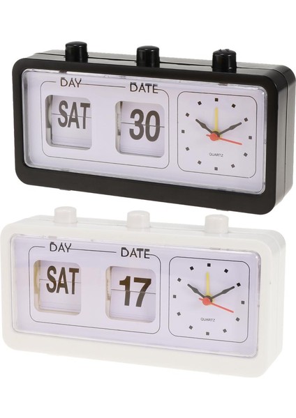 Retro Tarzı Çevirme Saati Dijital Çevirme Gün Tarihi Zaman Ekran Saat Beyaz (Yurt Dışından) fırsatları